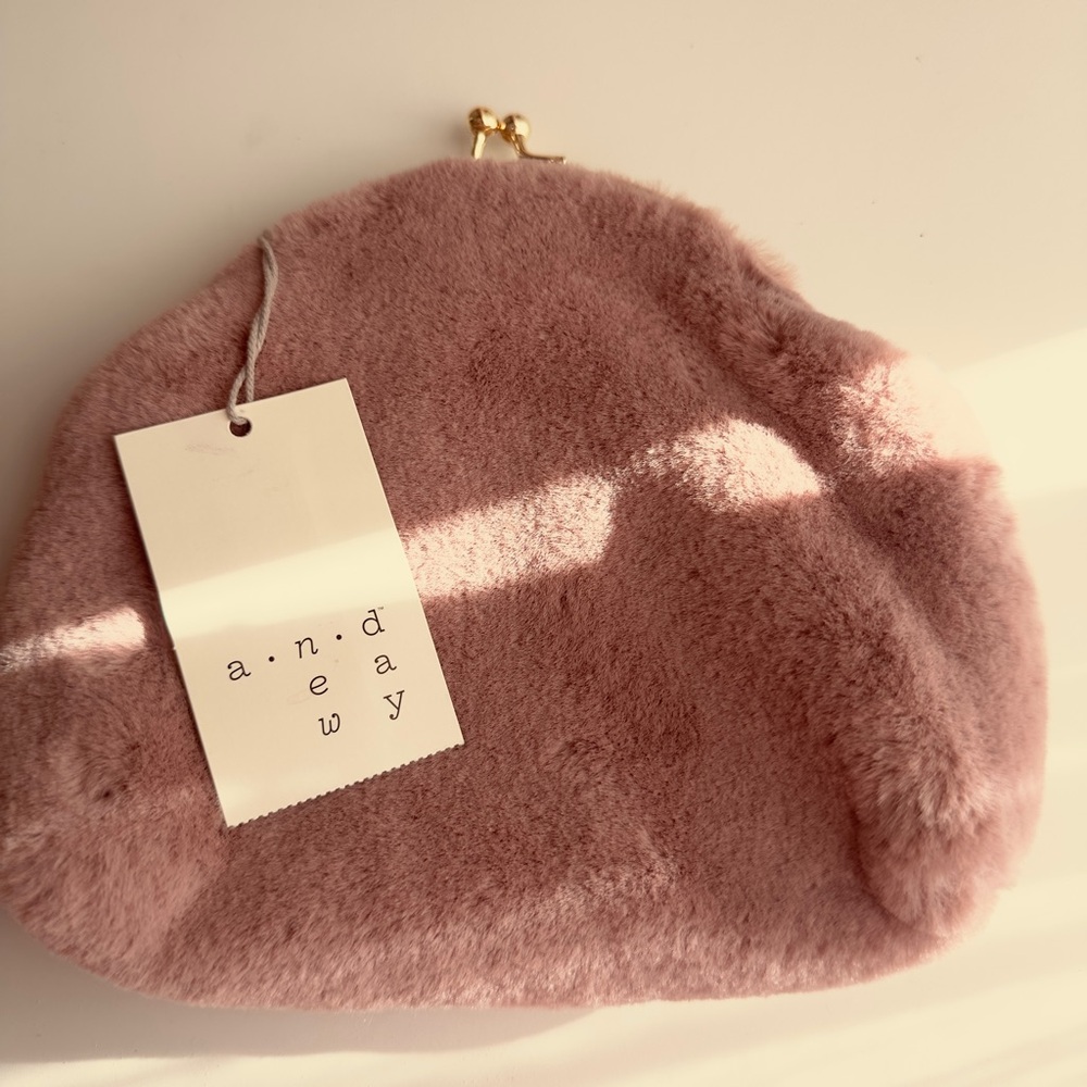 A New Day Blush Faux Fur Wristlet